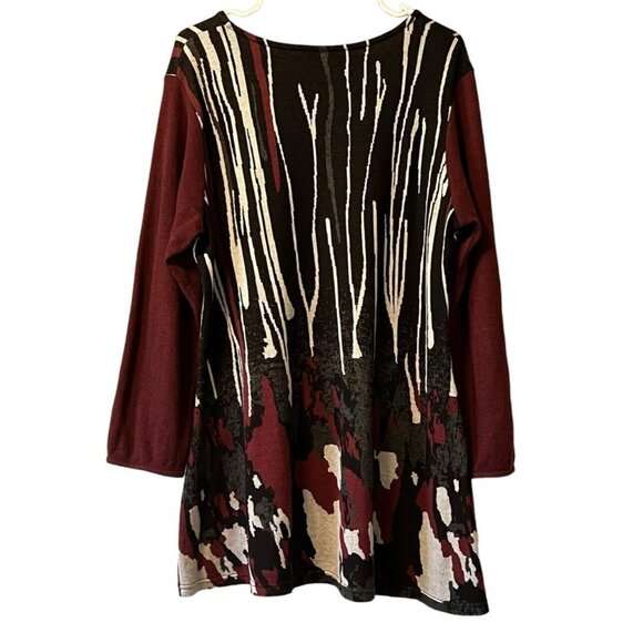 parsley &sage Colorful Sweater Tunic Boho Dress long sleeve Size Large Peasant - Picture 2 of 9